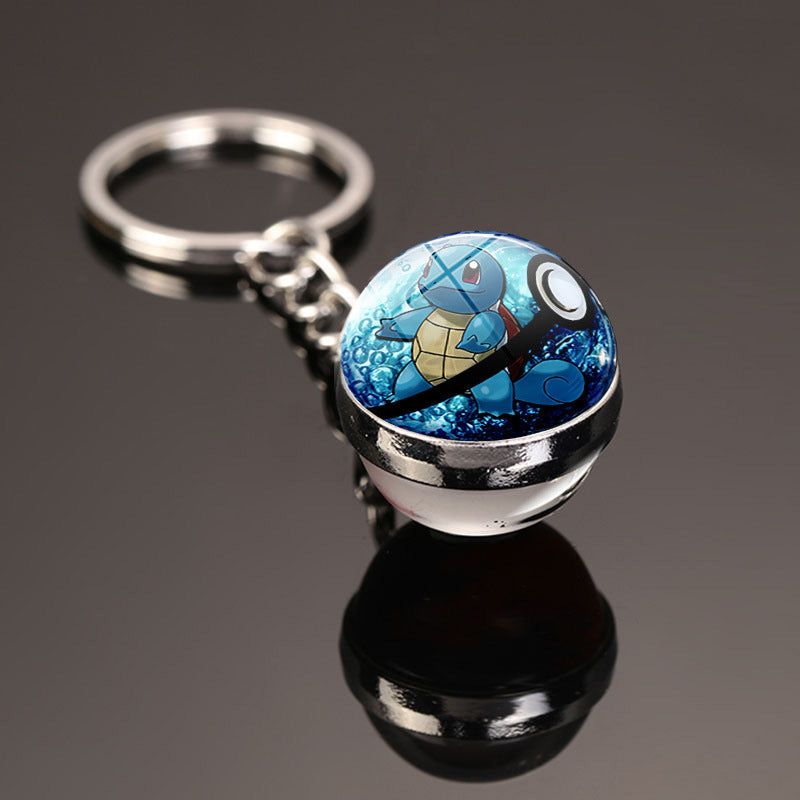 Pokemon Pikachu Crystal Glass Ball Metal Keychain