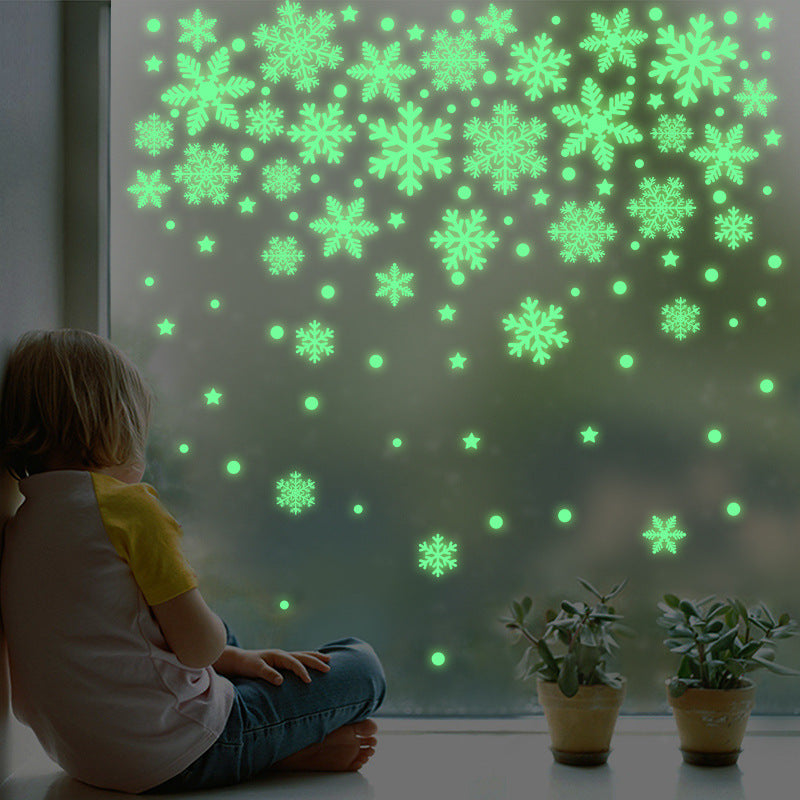 Luminous Christmas Snowflake Decoration Stickers