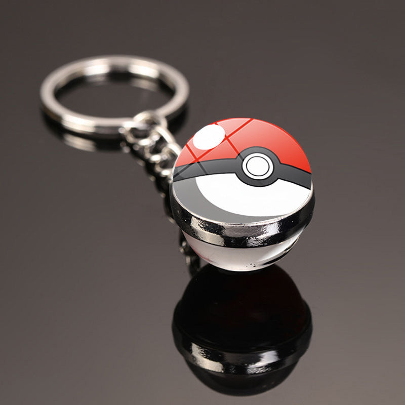 Pokemon Pikachu Crystal Glass Ball Metal Keychain