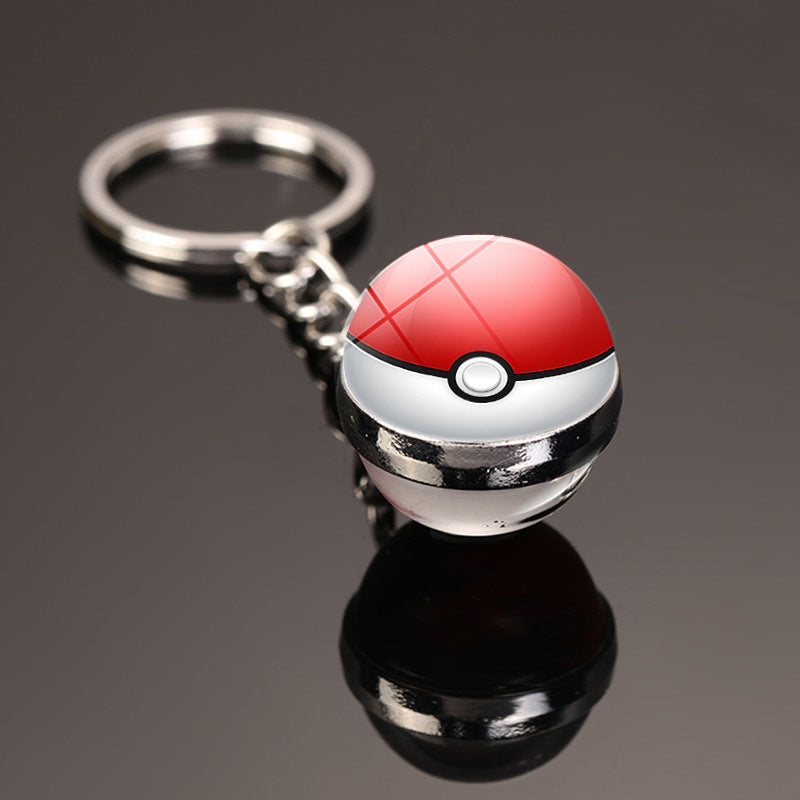 Pokemon Pikachu Crystal Glass Ball Metal Keychain