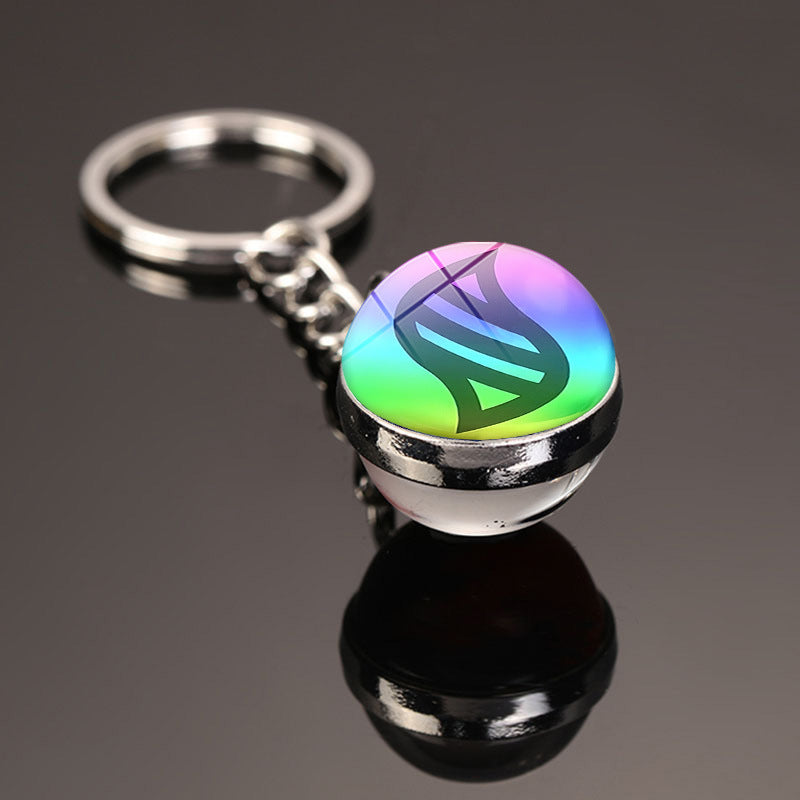 Pokemon Pikachu Crystal Glass Ball Metal Keychain